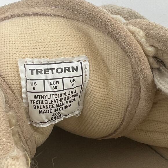 Tretorn Nylite Plus Sherpa Sneakers Beige Teddy Fleece Low Top Shoes Size 8 - Picture 6 of 7